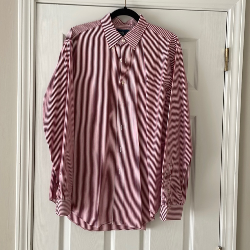 Men’s Polo Ralph Lauren Red/White Striped Oxford button down